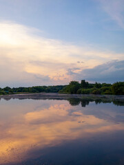 sunset over the river