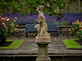 Fountain in a Rose Garden