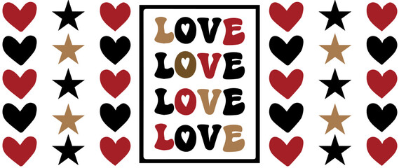 Love heart glass wrap svg, Heart svg, can glass wrap, 16oz Full Wrap Svg, Can Glass Svg, Coffee Glass TEMPLATE, coffee can svg,
