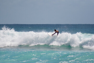 Surfer Exiting a Wave Ride