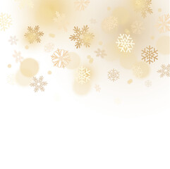 Gold Falling Glitter Snowflakes - 509904394