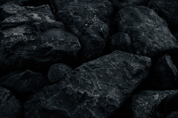 rock on black background