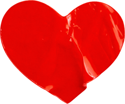 red heart shape sticker isolated