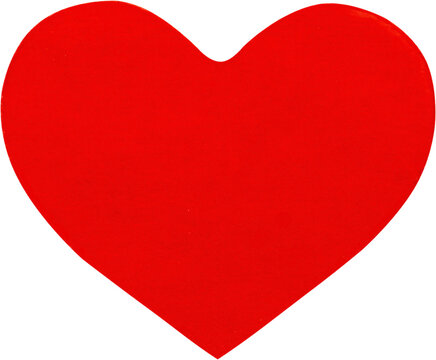 red heart shape sticker isolated