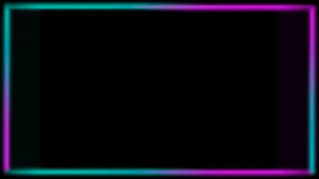 purple and blue neon frame on isolated background