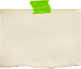 blank note paper with adhesive tape isolated