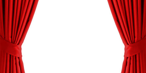 Red Curtain window isolated