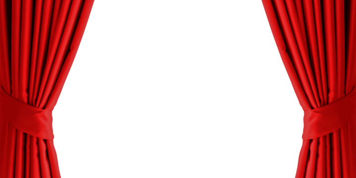 Red Curtain window isolated