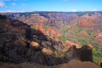 Waimea Canyon "the Grand Canyon of the Pacific" on the western side of Kauai island in Hawaii