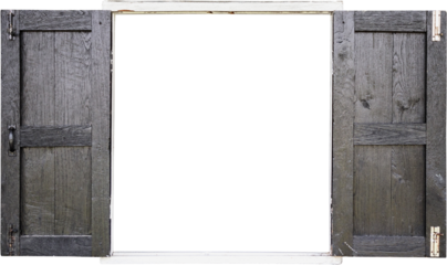 wooden window isolated