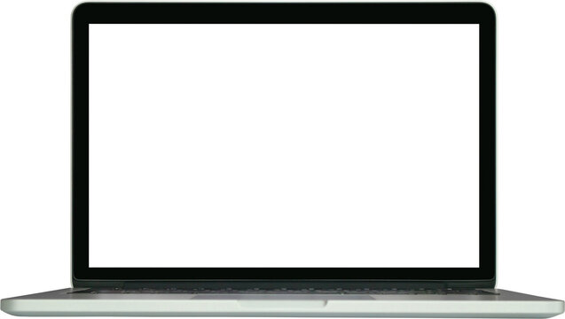 Laptop computer with blank screen isolated