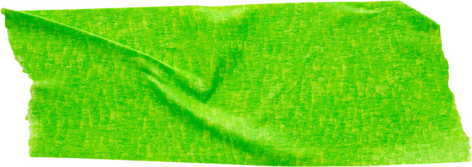 Green adhesive paper tape isolated