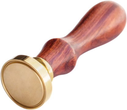 metal head stamp tool with wooden handle