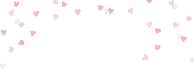 Little Pink Paper Hearts Confetti Overlay