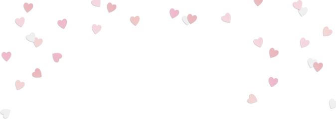 Little Pink Paper Hearts Confetti Overlay