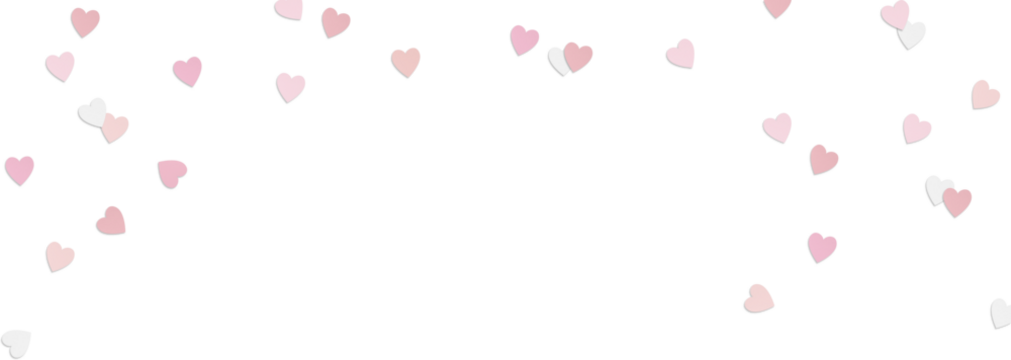 Little Pink Paper Hearts Confetti Overlay