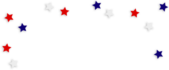 Red Blue White Stars Confetti Overlay