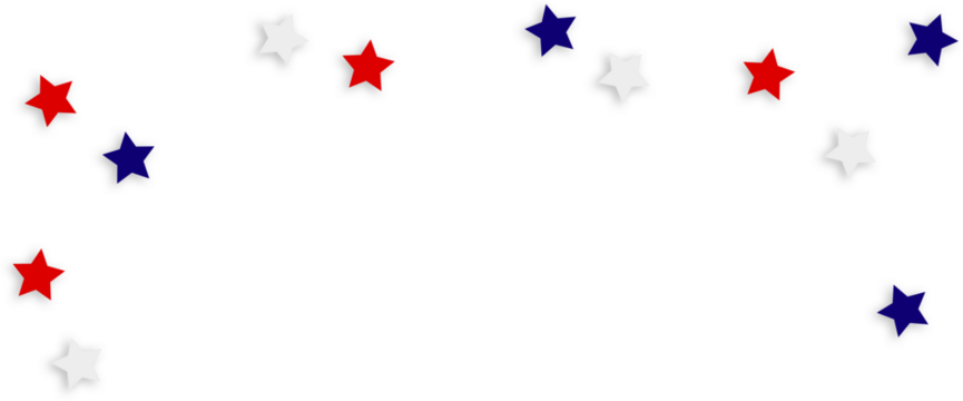 Red Blue White Stars Confetti Overlay