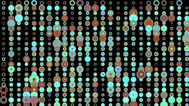 Retro 70s Disco Style Background. Funky Teal and Brown LED Light Mosaic Loop. Seamless loop.