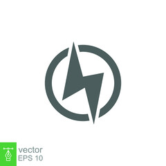 Power icon. Lightning, bolt, energy and thunder electric concept. Vector illustration isolated. EPS 10.