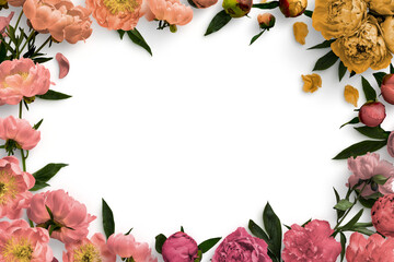 Peonies Floral Frame