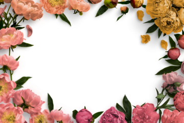 Peonies Floral Frame