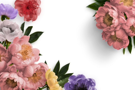 Peonies Floral Frame