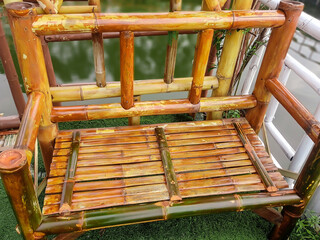 Obraz na płótnie Canvas Chairs made of frame and woven bamboo