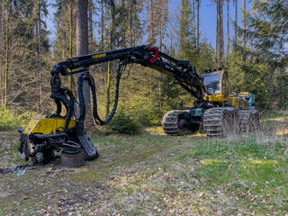 Harvester in a German Forrest