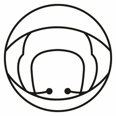 Linear illustration of an astronaut's helmet
