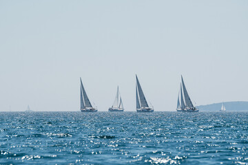 Yachts compete in team sailing event, Croatia