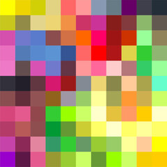 Illustration of an abstract composition of colored pixels