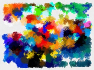 Illustration style background image abstract pattern various vibrant colors watercolor style illustration impressionist painting.