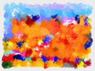Illustration style background image abstract pattern various vibrant colors watercolor style illustration impressionist painting.