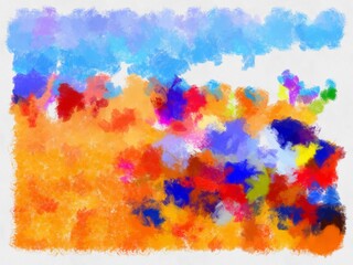 Illustration style background image abstract pattern various vibrant colors watercolor style illustration impressionist painting.