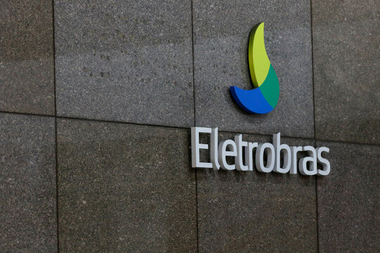 Eletrobras company logo. Brazilian electric utilities company building. State-owned holding of power supply, clean energy, under privatization