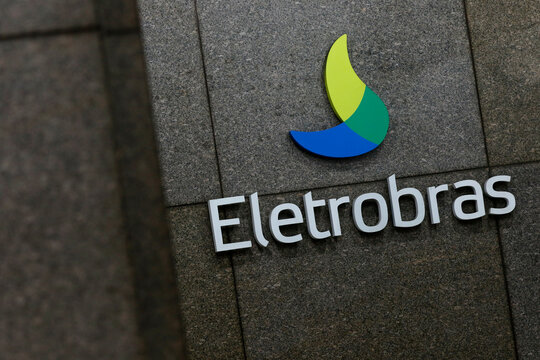 Eletrobras company logo. Brazilian electric utilities company building. State-owned holding of power supply, clean energy, under privatization