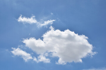 Bright Blue sky with white cloud. Beautiful sky background and wallpaper. Clear day and good weather in the morning.