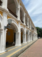 Fototapeta na wymiar the courtyard of the cathedral of the assumption of our person, cartagena de indias colombia builds