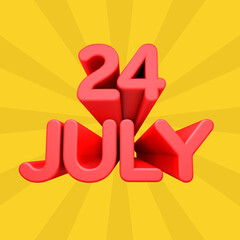 A beautiful 3d illustration with june day calendar.