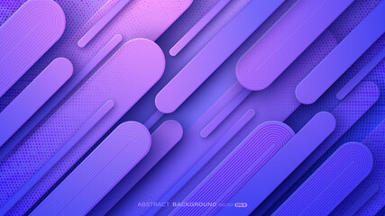 Blue and pink background with diagonal abstract geometric shapes textured with line and dot pattern