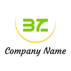 simple green letter B Z for logo company design