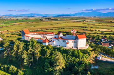 Feldioara, Romania. Medieval fortress in Transylvania, Carpathian Mountains