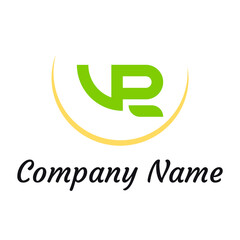simple green letter V R for logo company design