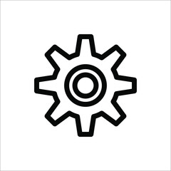 Gear symbol vector sign isolated on white background.