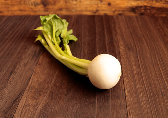 Fresh turnip on the table