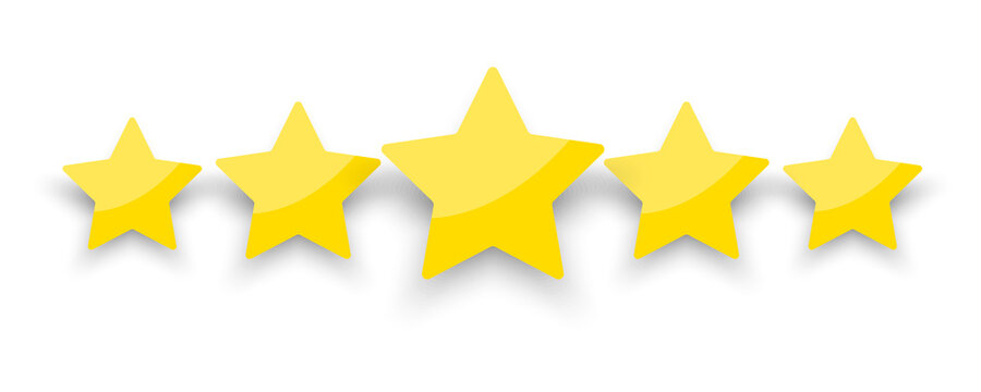 Star rating. Flat illustration with gold star rating. Vector illustration. Stock image.