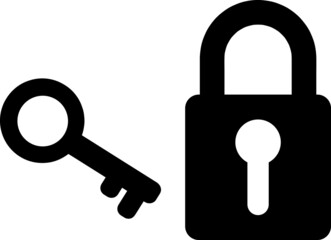  Key and lock vector icon illustration on white background..eps