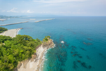 Fototapeta na wymiar Aerial photograph of Katsurahama, a popular tourist destination in Kochi prefecture