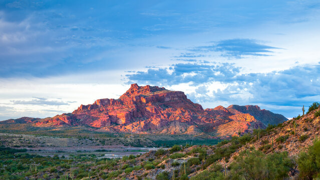 Landscape photograph of Red Mountain in Arizona. 